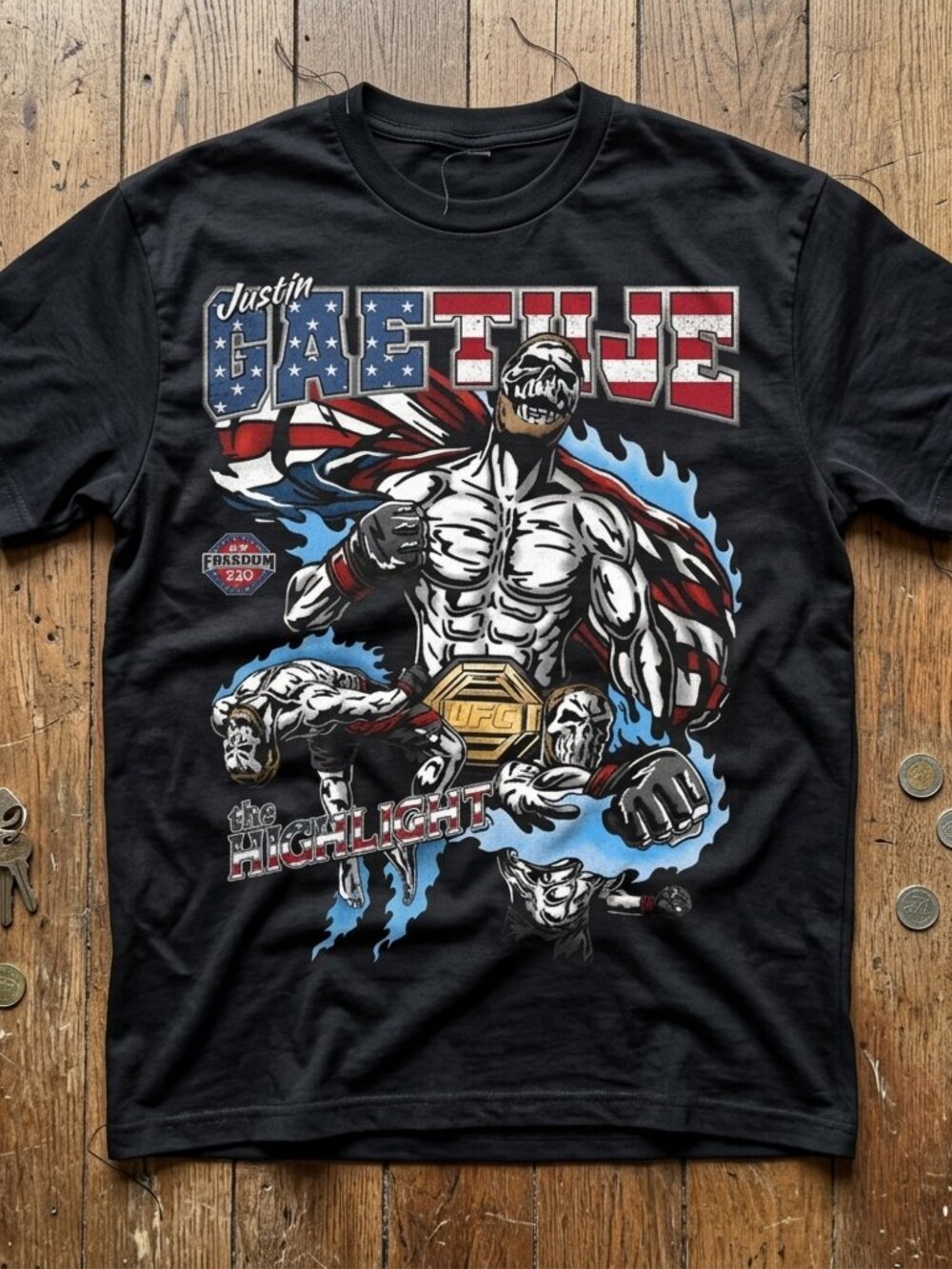 Justin Gaethje UFC The Highlight Vintage MMA Graphic Tee Fight Shirt